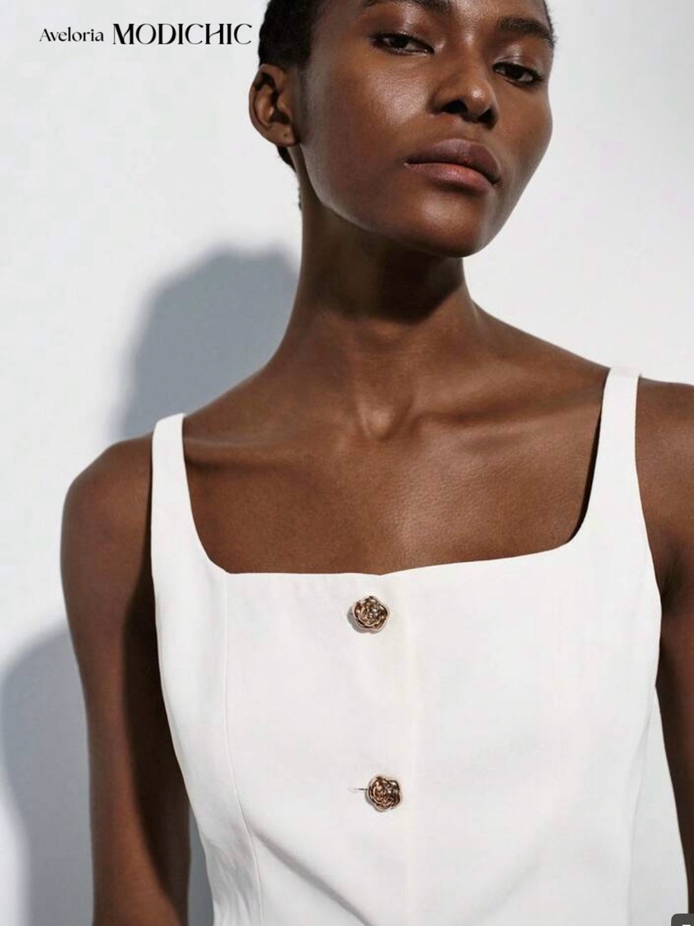 White Square-Neck Tank Top